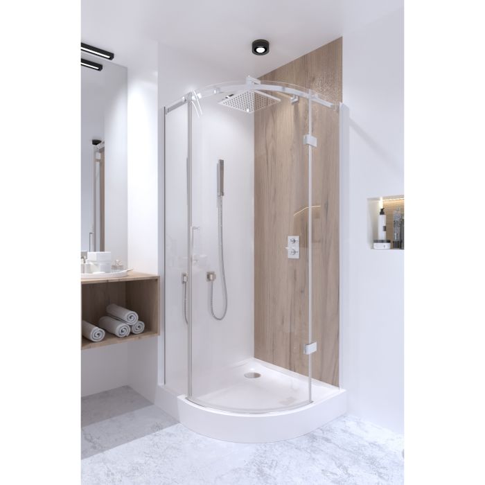 Душевая кабина Qtap Virgo CRM1099AC8 90х90 см, стекло Clear 8 мм покрытие CalcLess, без поддона