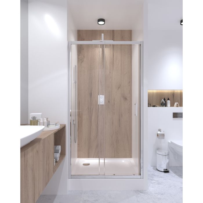 Душевые двери Qtap Taurus CRM201-11.C6 97-108x185 см, стекло Clear 6 мм, покрытие CalcLess