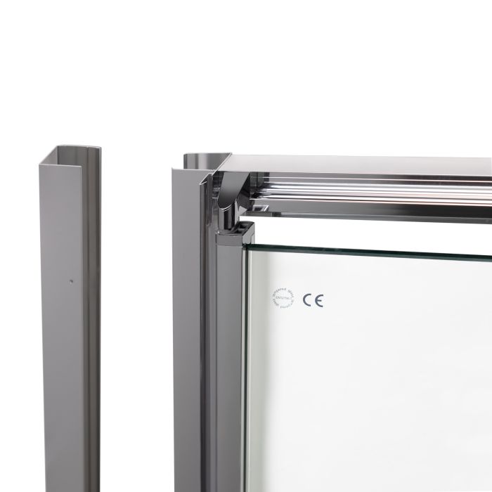 Душевые двери Qtap Gemini CRM209.C6 90х190 см, стекло Clear 6 мм, покрытие CalcLess