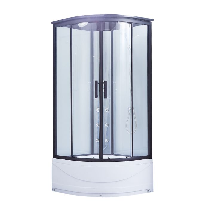 Гидромассажный бокс Lidz Majatek SBM90x90.BLA.HIGH.TR, стекло прозрачное 5 мм