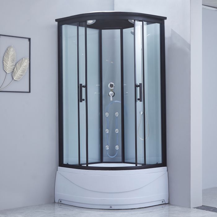 Гидромассажный бокс Lidz Majatek SBM100x100.BLA.HIGH.TR, стекло прозрачное 5 мм