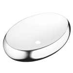 Раковина накладная Invena Fresco CE-31-001 керамика белый/серебро