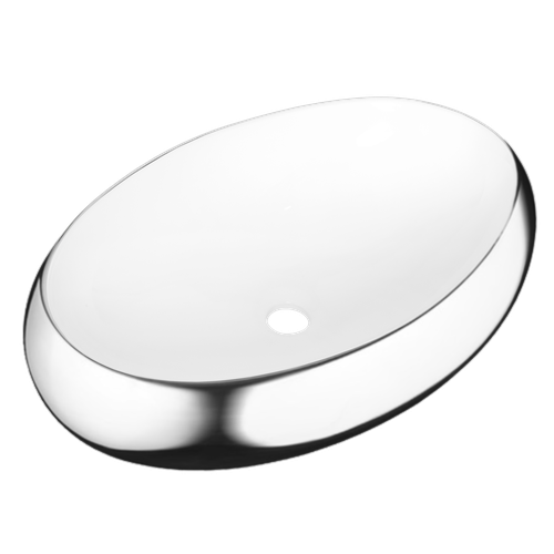 Раковина накладная Invena Fresco CE-31-001 керамика белый/серебро