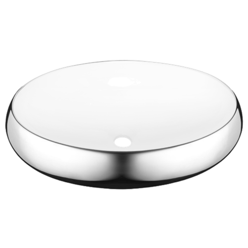 Раковина накладная Invena Fresco CE-31-001 керамика белый/серебро