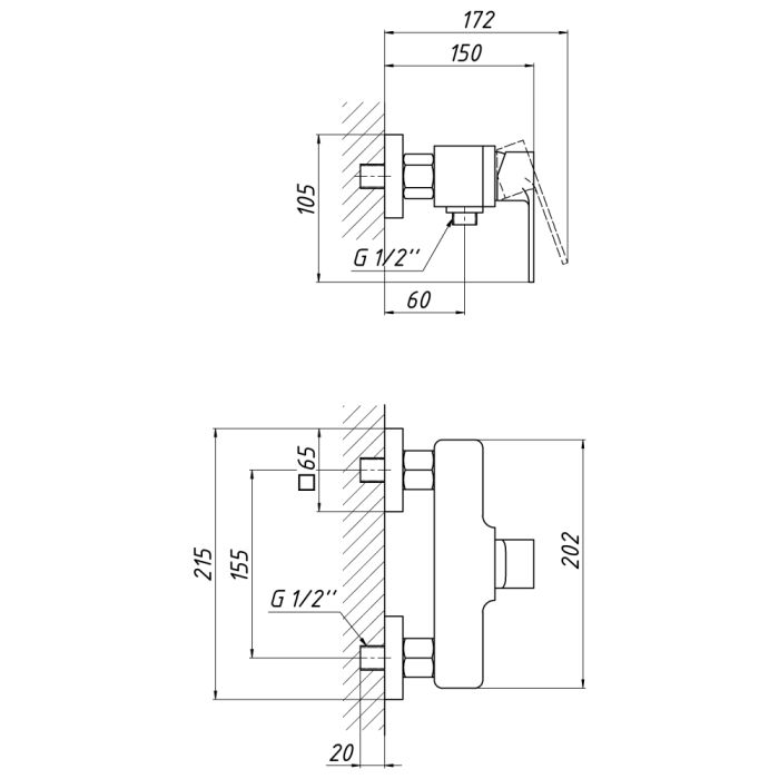 Змішувач для душу Qtap Namesti 4025102C