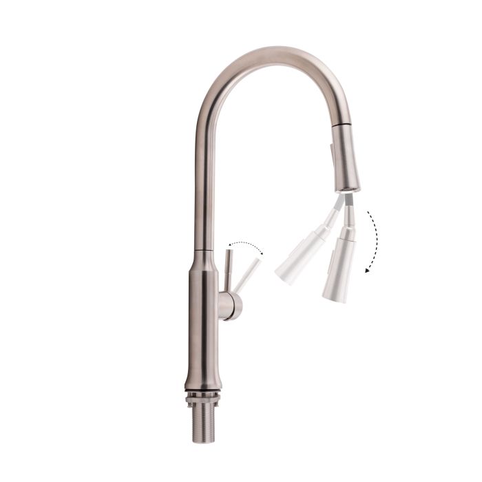 Смеситель для кухни Qtap Baruska 9137103UN с выдвижным изливом