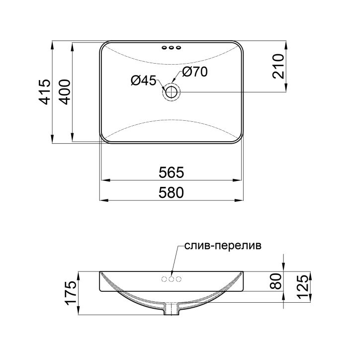 Раковина Qtap Jay 590х410х155 White з донним клапаном QT0711K425W