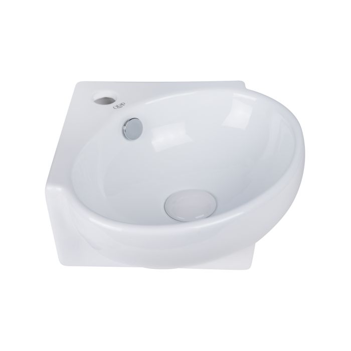 Раковина Qtap Leo 390x365x130 White с донным клапаном QT11115010W