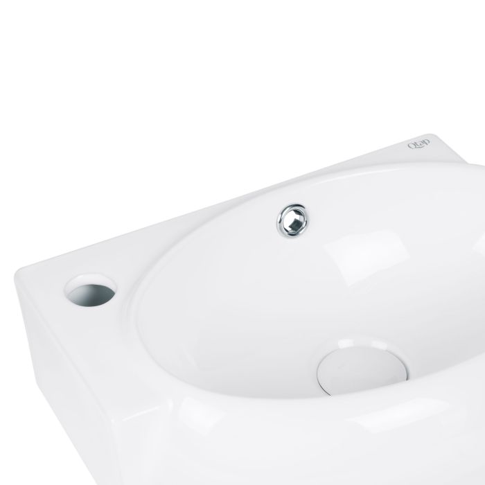 Раковина Qtap Leo 430x290x140 White с донным клапаном QT11115011LW