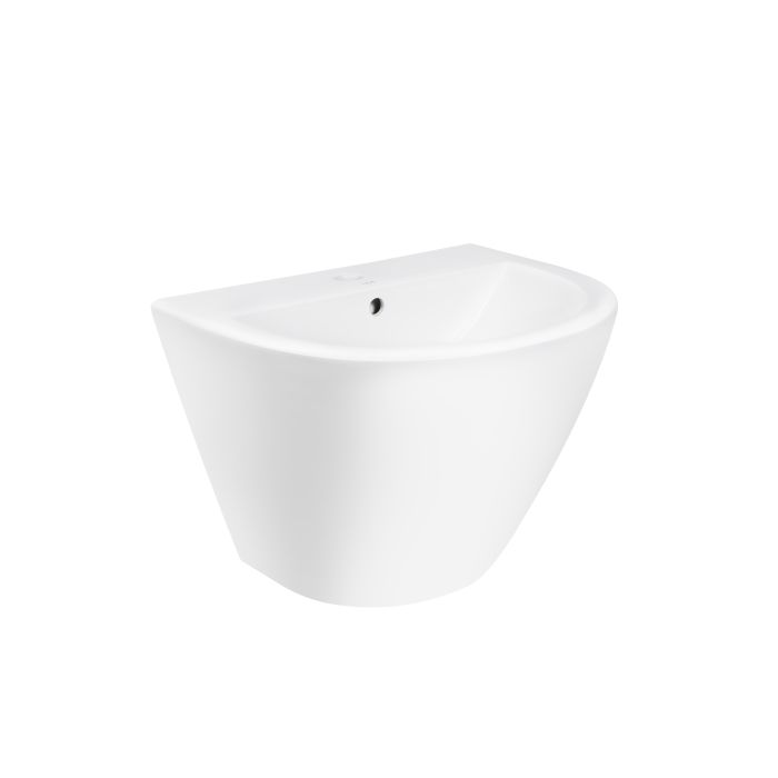 Раковина подвесная моноблок Qtap Swan 521х435х385 White с донным клапаном QT1611005GW