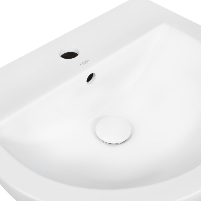 Раковина подвесная моноблок Qtap Swan 521х435х385 White с донным клапаном QT1611005GW