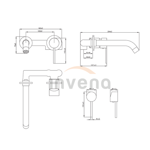 Смеситель для раковины Invena Dafni черный BP-88-U04