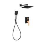 Душова система прихованого монтажу Invena Midnight чорний золото