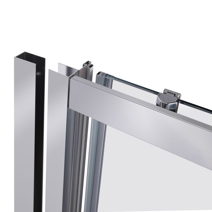 Душевые двери Qtap Taurus CRM201-11.C6 110-120x185 см, стекло Clear 6 мм, покрытие CalcLess