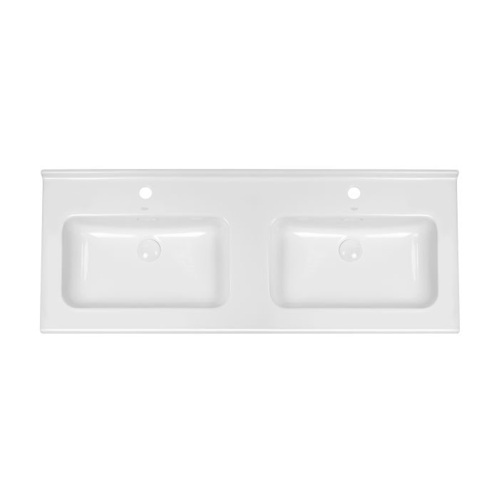 Раковина подвійна Qtap Albatross 1210х467х195 White з донним клапаном QT0111FL8167GW