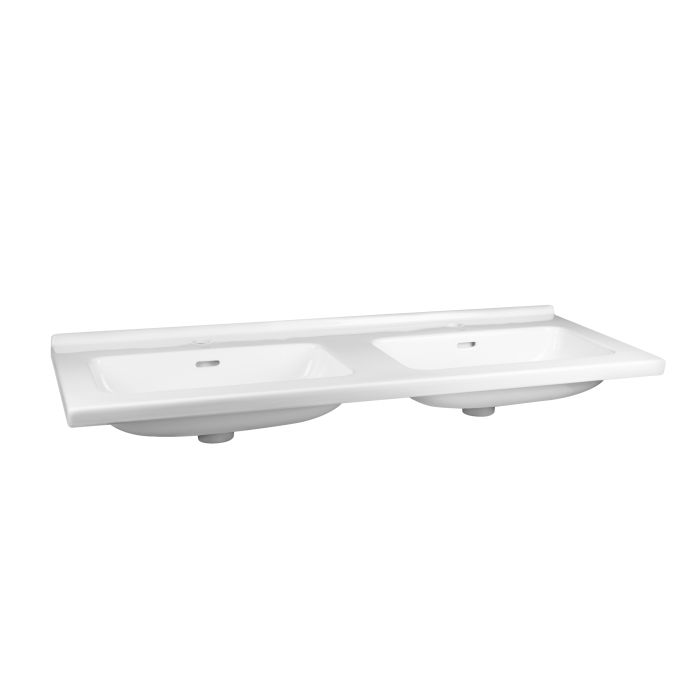 Раковина подвійна Qtap Albatross 1210х467х195 White з донним клапаном QT0111FL8167GW
