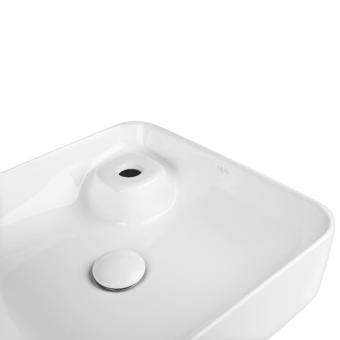 Раковина-чаша Qtap Stork 400х400х140 White с донным клапаном QT1511A057TW
