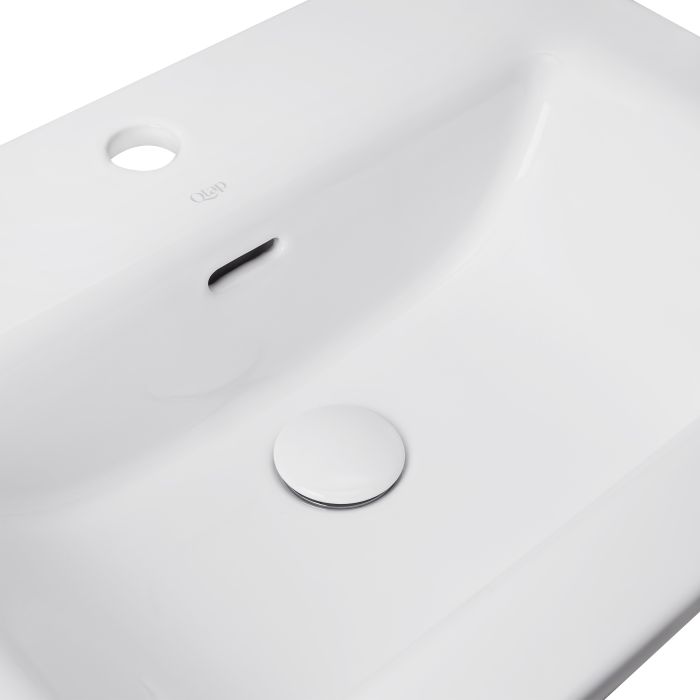 Раковина Qtap Stork 610х420х170 White с донным клапаном QT1511L738W