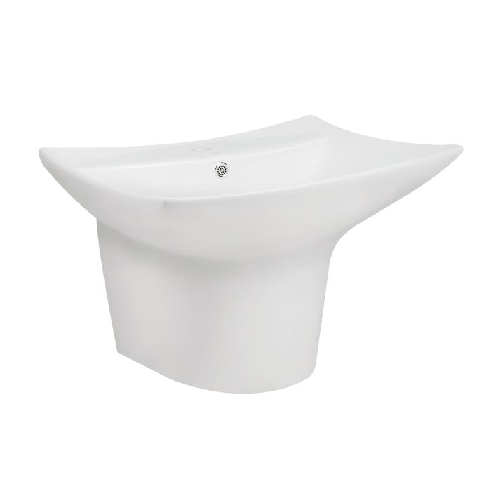 Раковина підвісна моноблок Qtap Presto 600х450х405mm White з донним клапаном QT2411G822W