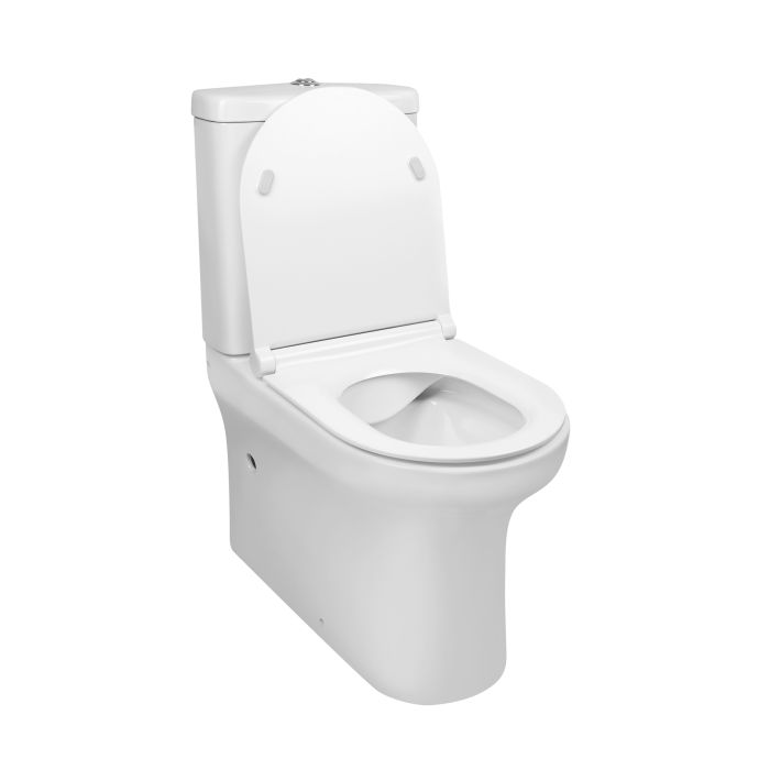 Унитаз-компакт Qtap Aquarius безобедочный с сиденьем Soft-close QT2122C665PW