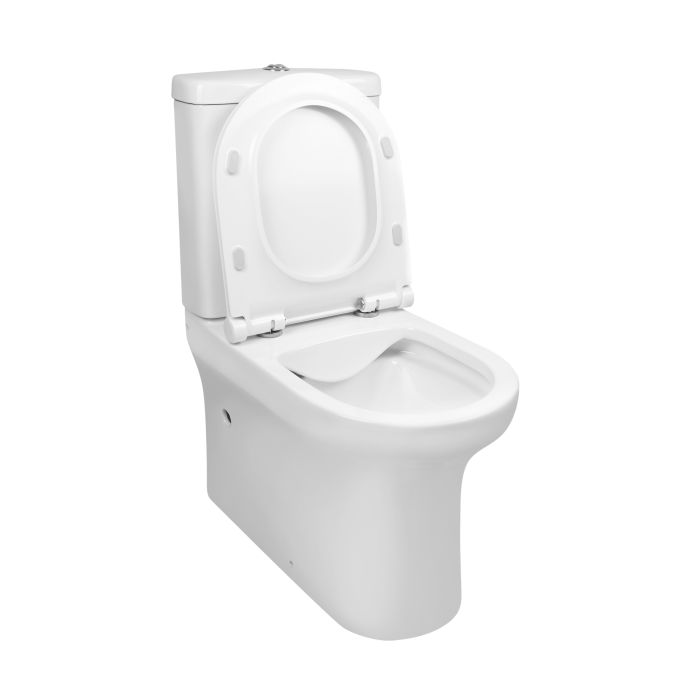 Унитаз-компакт Qtap Aquarius безобедочный с сиденьем Soft-close QT2122C665PW