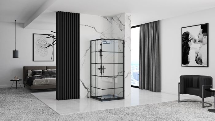 Душевая кабина Rea Concept 80x80 R/L черный