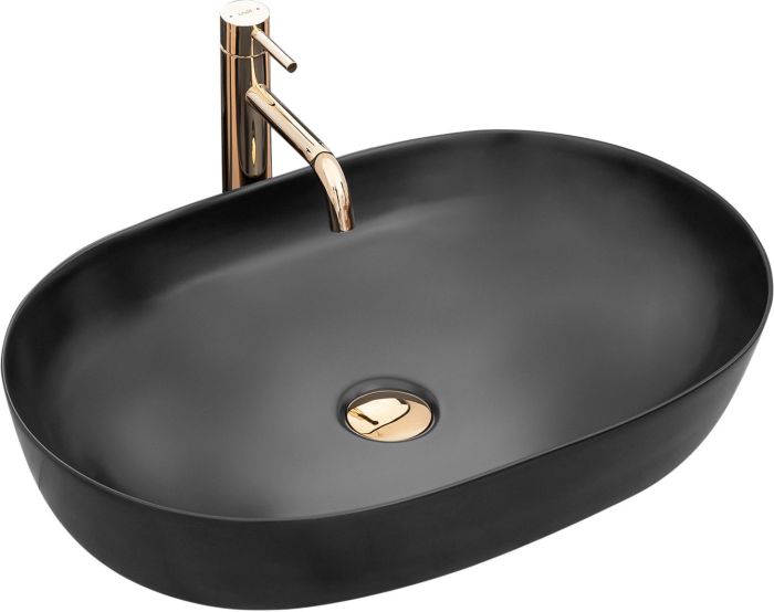 Раковина накладная Rea Cleo 605х410х140 черный