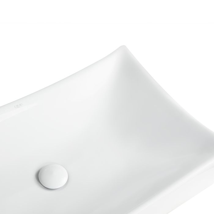 Раковина-чаша Qtap Crow 655х380х140 White с донным клапаном QT05117065HW