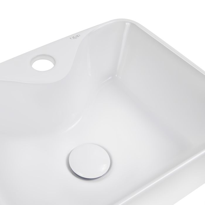 Раковина-чаша Qtap Crow 400х300х140 White с донным клапаном QT05117040JW