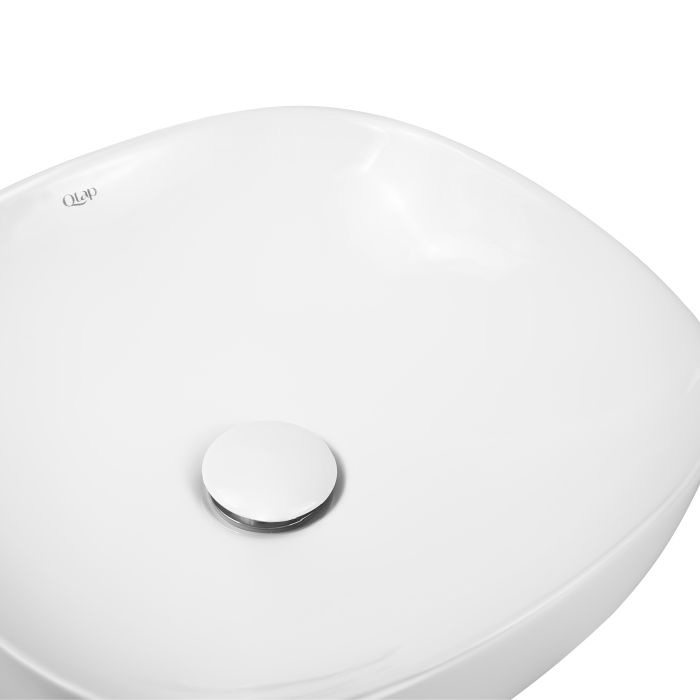 Раковина-чаша Qtap Kolibri 370х370х120 White с донным клапаном QT10118037FW