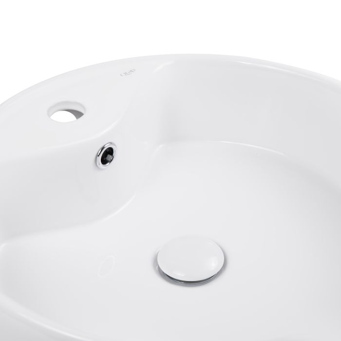 Раковина-чаша Qtap Scorpio 460х460х155 White с донным клапаном QT14117046LW