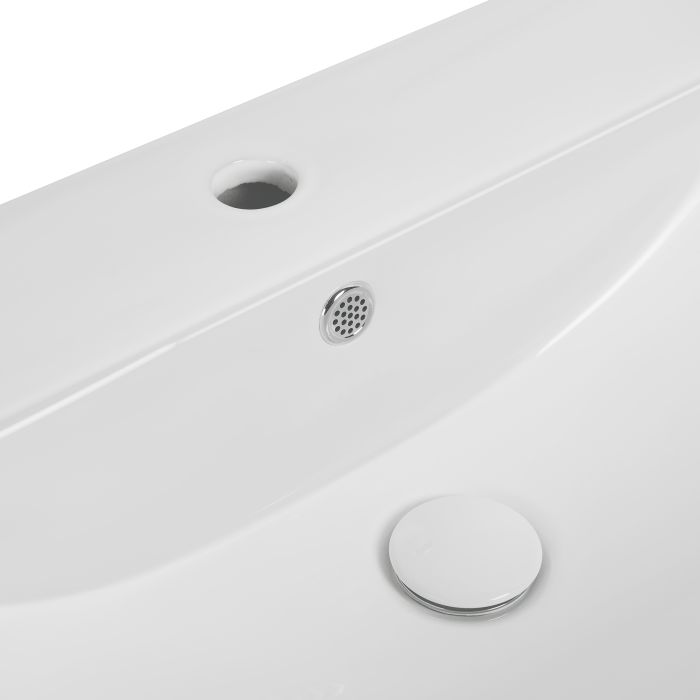 Раковина подвесная моноблок Qtap Crow 600х430х385 White с донным клапаном QT0511G835W