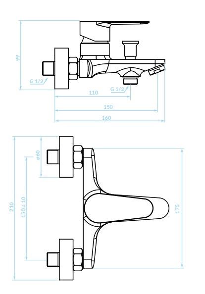 Смеситель для ванны Kuchinox Fresno хром BQF_010D