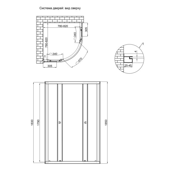 Душевая кабина Lidz Latwa SC80x80.SAT.LOW.FR, стекло Frost 4 мм без поддона