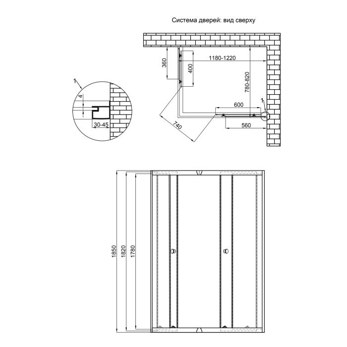 Душевая кабина Lidz Wiezak SC120x80.SAT.LOW.L, стекло Linie 4 мм без поддона