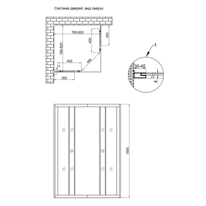 Душевая кабина Lidz Wiezak SC80x80.SAT.LOW.L, стекло Linie 4 мм без поддона