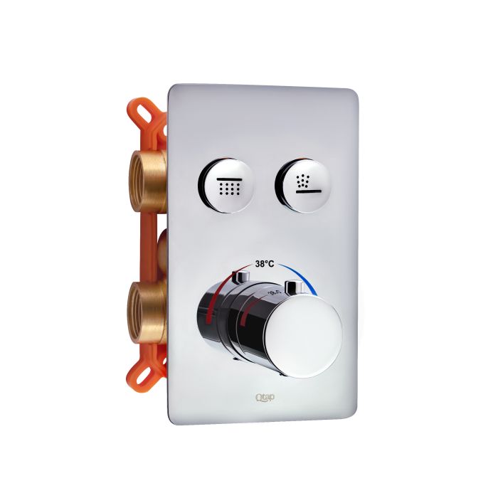 Душевая система скрытого монтажа с термостатом Qtap Votice QT6442T105NKCSET