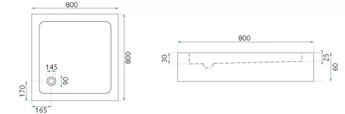 Душевой поддон Rea Savoy 80x80х6 черный