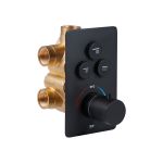 Смеситель термостатический скрытого монтажа для душу Qtap Votice 6443T105NKB для трех потребителей