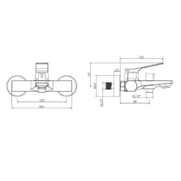 Смеситель для ванны Invena Neri медь BW-01-014