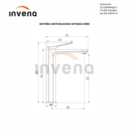 Смеситель для раковины Invena Neri медь BU-01-W14