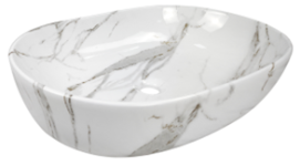 Раковина накладная Invena Teya CE-09-701 керамика белый/мрамор