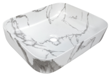 Раковина матовая накладная Invena Ate CE-16-706 керамика белый/мрамор