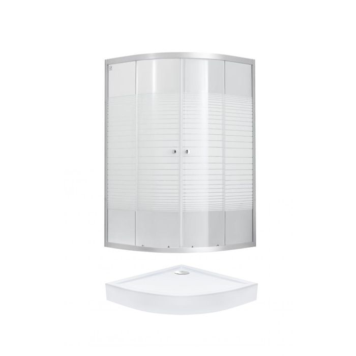 Душевая кабина Lidz Wieza SC80x80.SAT.LOW.L, стекло Linie 4 мм + поддон QT ROBIN