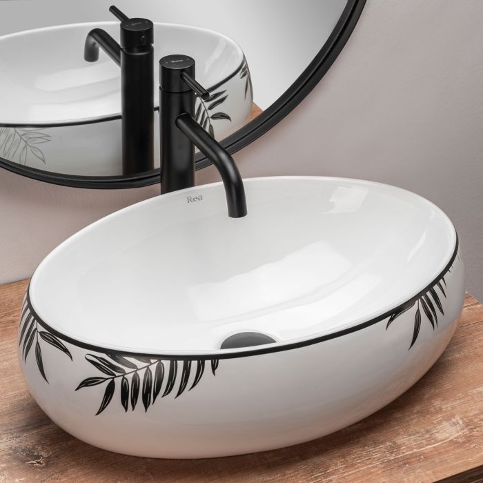 Раковина накладная Rea Shila 465х310х150 белый