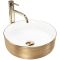 Раковина накладна Rea Sami 360х360х115 білий, золото