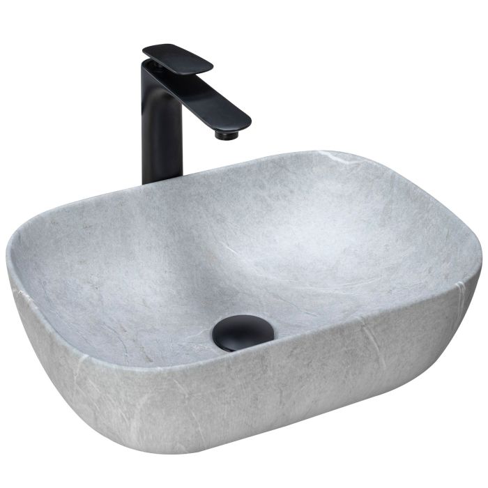 Раковина накладная Rea Livia 465х335х135 серый