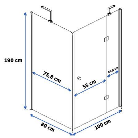 Душевая кабина Rea Madox Easy Clean 80x100 R/L хром