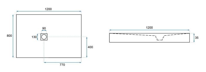 Душевой поддон Rea Rock 80x120x3,5 черный