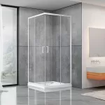 Душова кабіна Dusel А-513, 100х100х190, двері розсувні, скло прозоре